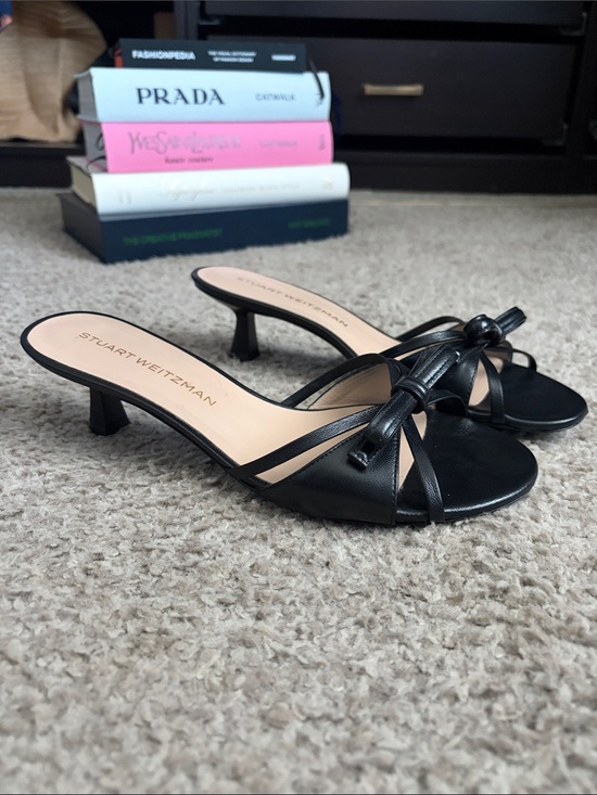 Stuart Weitzman Shoes - Stuart Weitzman Felicity Heeled Slides- Black